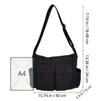 Workwear Canvas Shoulder Bag Large Capacity Retro Messenger Bag New Student Class Messenger Bag - Image 2
