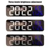 YOUZI LED Digital Wall Clock Large Screen Wall-mounted Time Temperature Humidity Display Electronic Alarm Clock 2