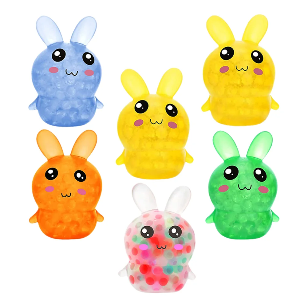 

6pcs Easter Rabbit Shaped Squeeze Toys Adorable Anxiety Toys Portable Pressure Toys Fun Toys