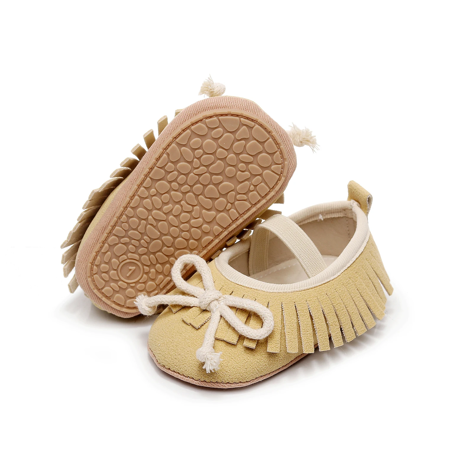 0-18Months Baby Girl Soft Soles Flats Cute Bow Tassels Mary Jane Shoes for Newborn Toddlers Casual Walking Shoes