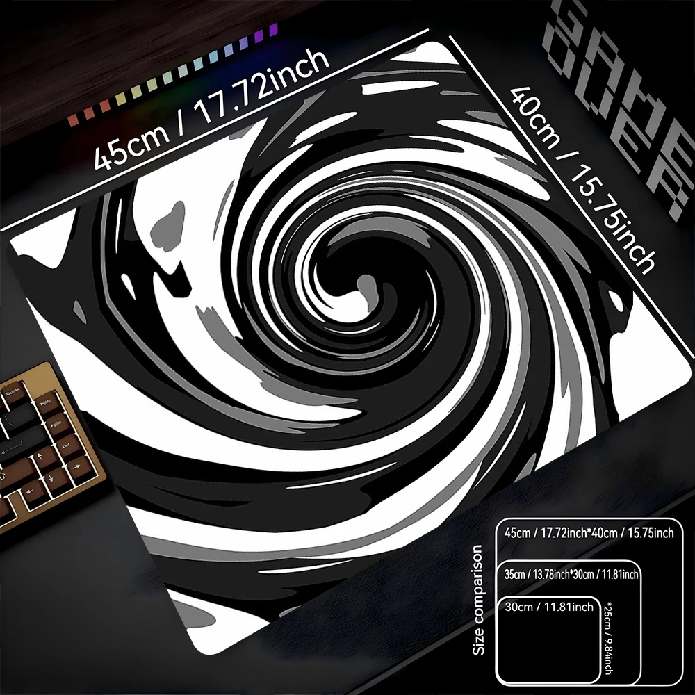 Fluid Rubber Anti-Slip Mouse Pad - Square Office Desk and Game Table Mat, 22x18 inches