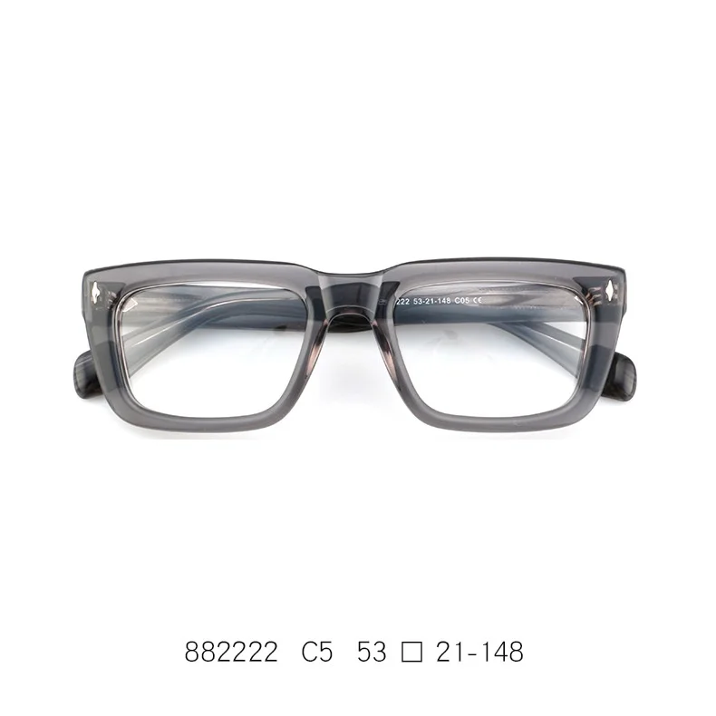 F · dracon neuen Stil Platte Brille Rahmen quadratische Retro Herren Brille Rahmen modische dicke optische Brille für Männer – Detail 12