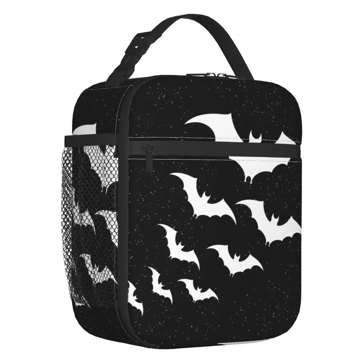 

Bats In The Night Thermal Insulated Lunch Bag Women Halloween Goth Occult Witch Lunch Container for School Outdoor Food Box