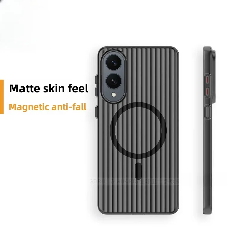 Luxury Magnetic Frosted Transparent PC Case with Skin-Friendly Feel and Shockproof Protection