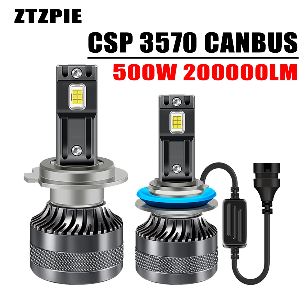 ZTZPIE 6000K HB3 HB4 9005 9006 H1 H7 H4 H11 Bulb Canbus Led Lamp CSP 3570 Power Car Headlight Light 500W 200000LM 12V