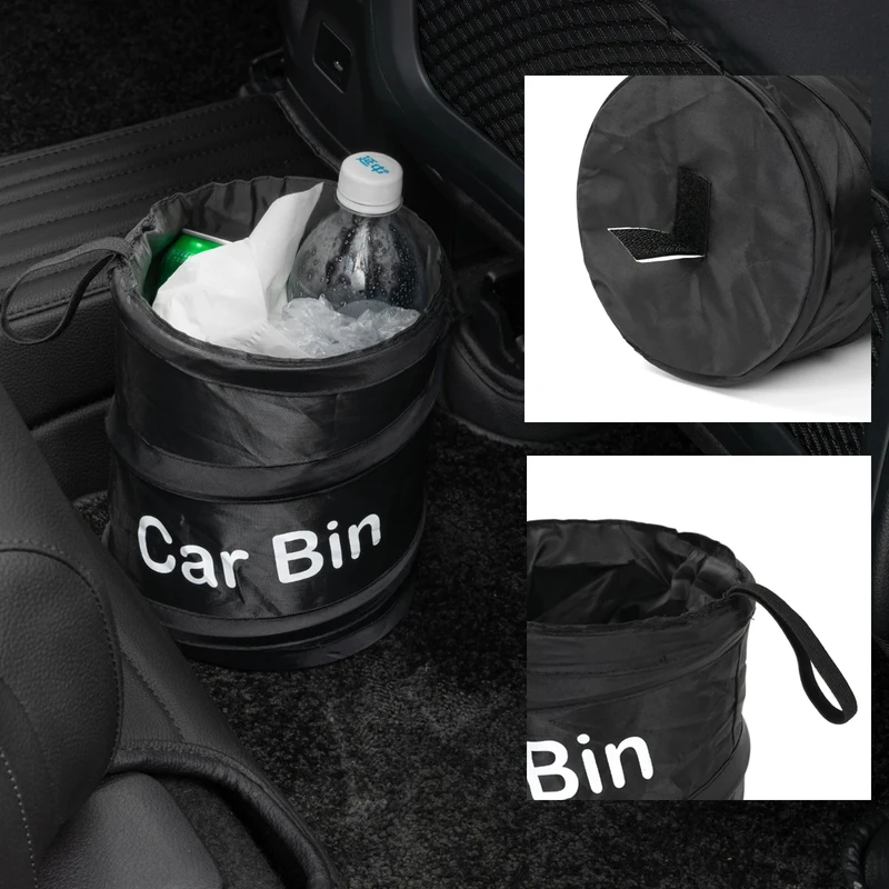 Collapsible Black Car Trash Can Pack Trash Bag Rubbish