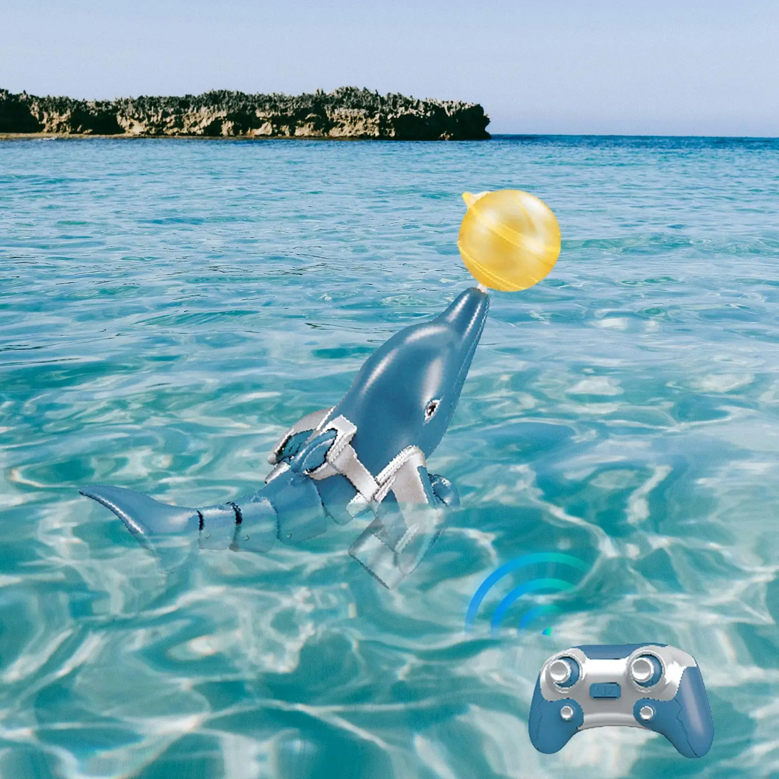 2.4G Remote Control Dolphin Toy Water Toy Interaction Game Creative Easy Use Role Game Montessori Toy RC Boat Toy Robot Dolphin 4