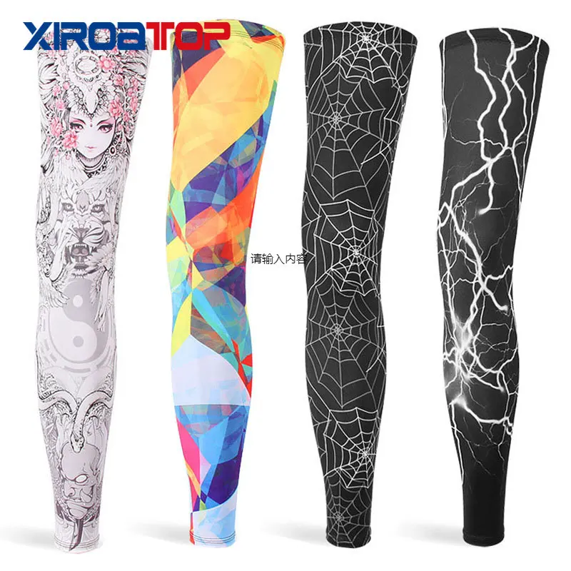 Anti UV400 Cycling Leg Warmers Compression Knee Pad Protector Leg Sleeves Outdoor Sports Safety Soccer Running Leggings