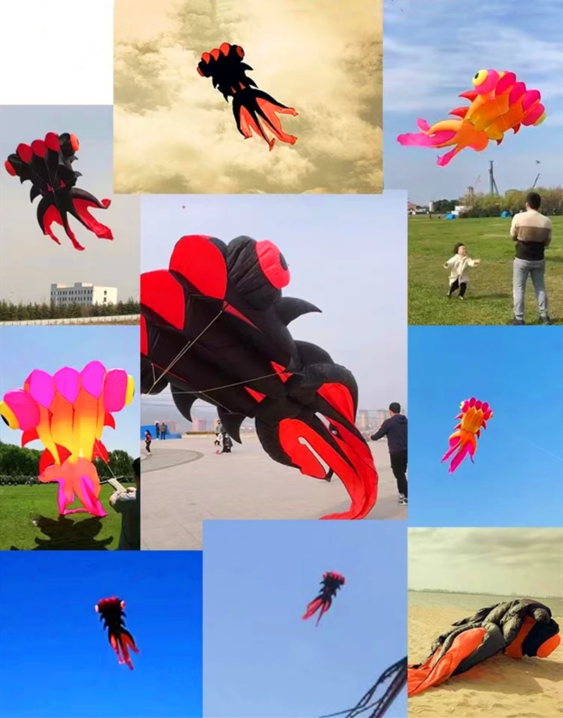 free shipping fish kite flying for adults kites goldfish kite sport professional kites large inflatable kite Windsurfing flying 6