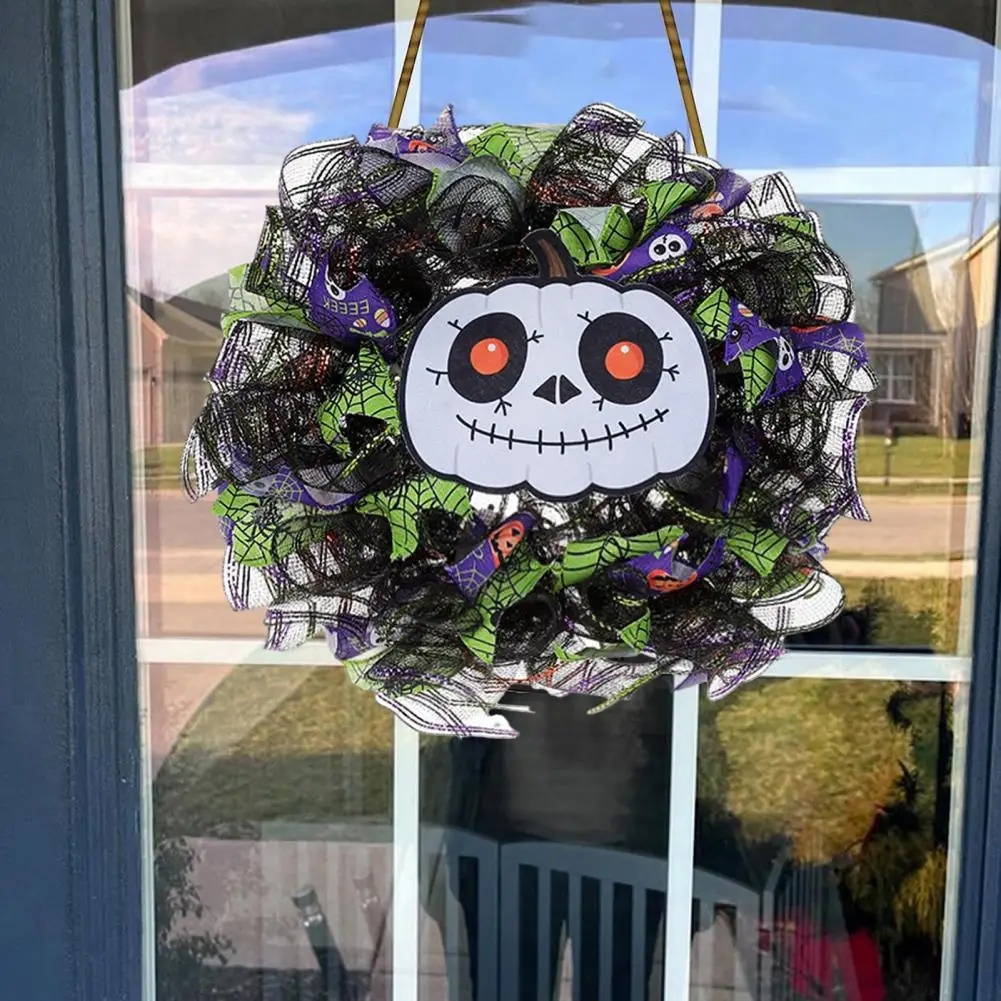 

Room Halloween Decor Halloween Wreath Spooky Ghost Pumpkin Face Halloween Wreath Haunted House Decor for Door for Halloween