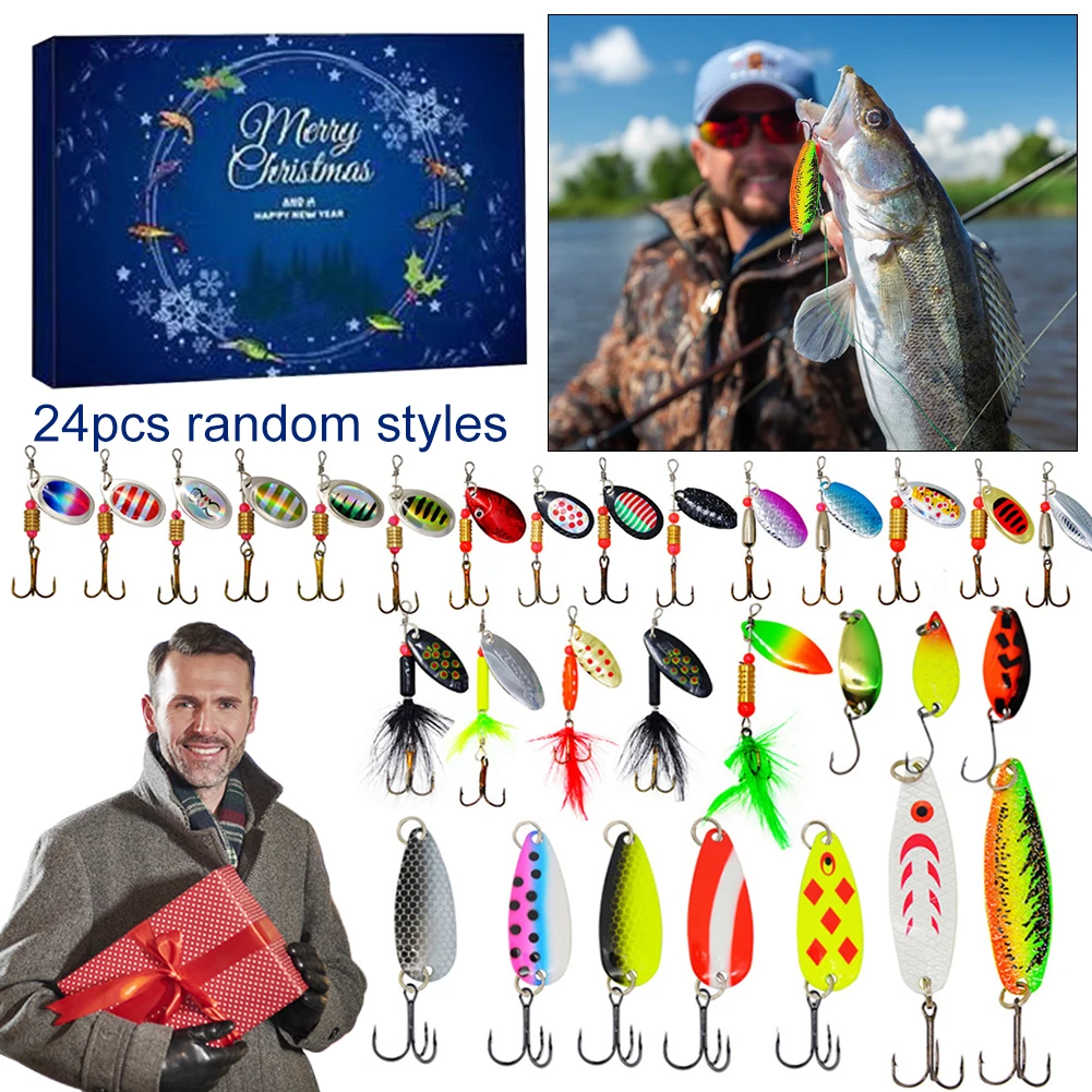 낚시 미끼 카운트다운 캘린더 박스, 축제 테마 낚시 태클 카운트다운 캘린더 박..