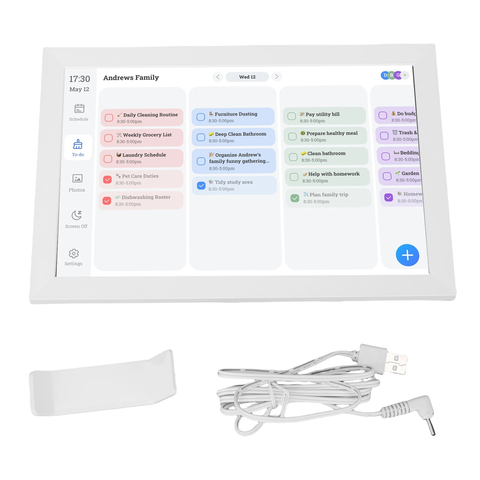 【Hot New】10.1 Inch Smart Digital Calendar LCD Touch Screen Electronic Calendar Chore Chart for Home and Office Purplish for Kids