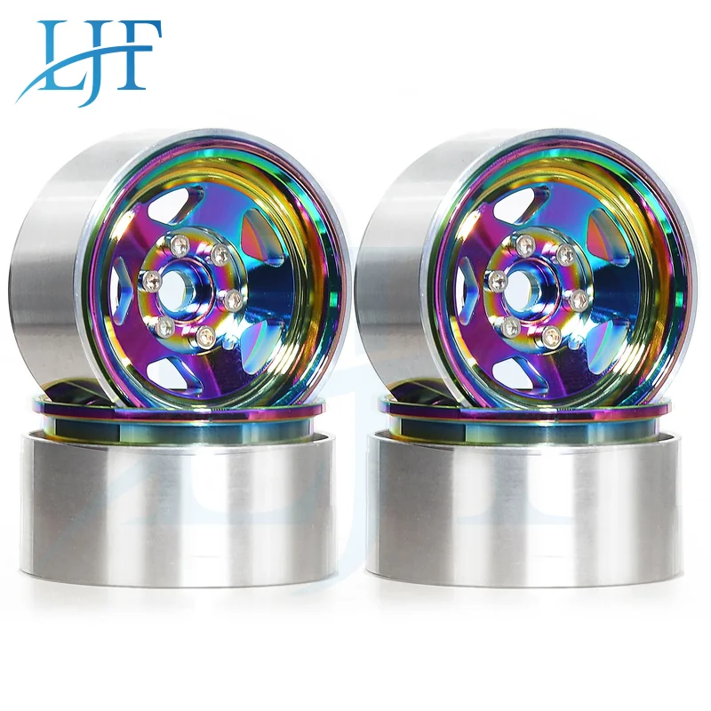 

RC 4 шт. 1,9 "обод колеса Beadlock-80g колесо с пятью отверстиями для 1/10 RC Crawler SCX10 TRX4 VS4-10 Gen8 (Rainbow)