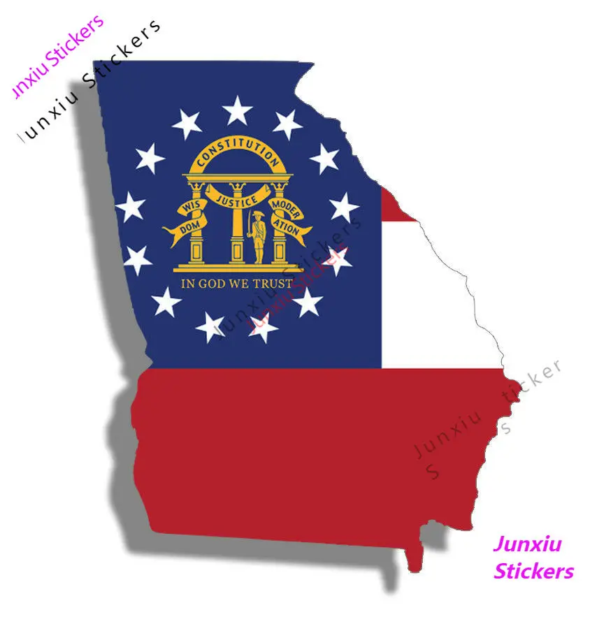 

Creative Decals Custom Printing Georgia State Flag Sticker GA South Laptop Car Truck Vehicle Window Bumper Car Decal KK10cm