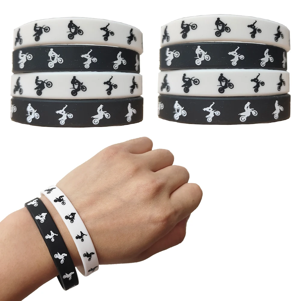 4 Stück Motorrad-Tattoo-Aufkleber, Motocross-Motorrad-Armbänder, Handgelenksbänder für Kinder, Motocross-Geburtstagsparty-Dekoration, Gastgeschenke, Spielzeug – Detail 1
