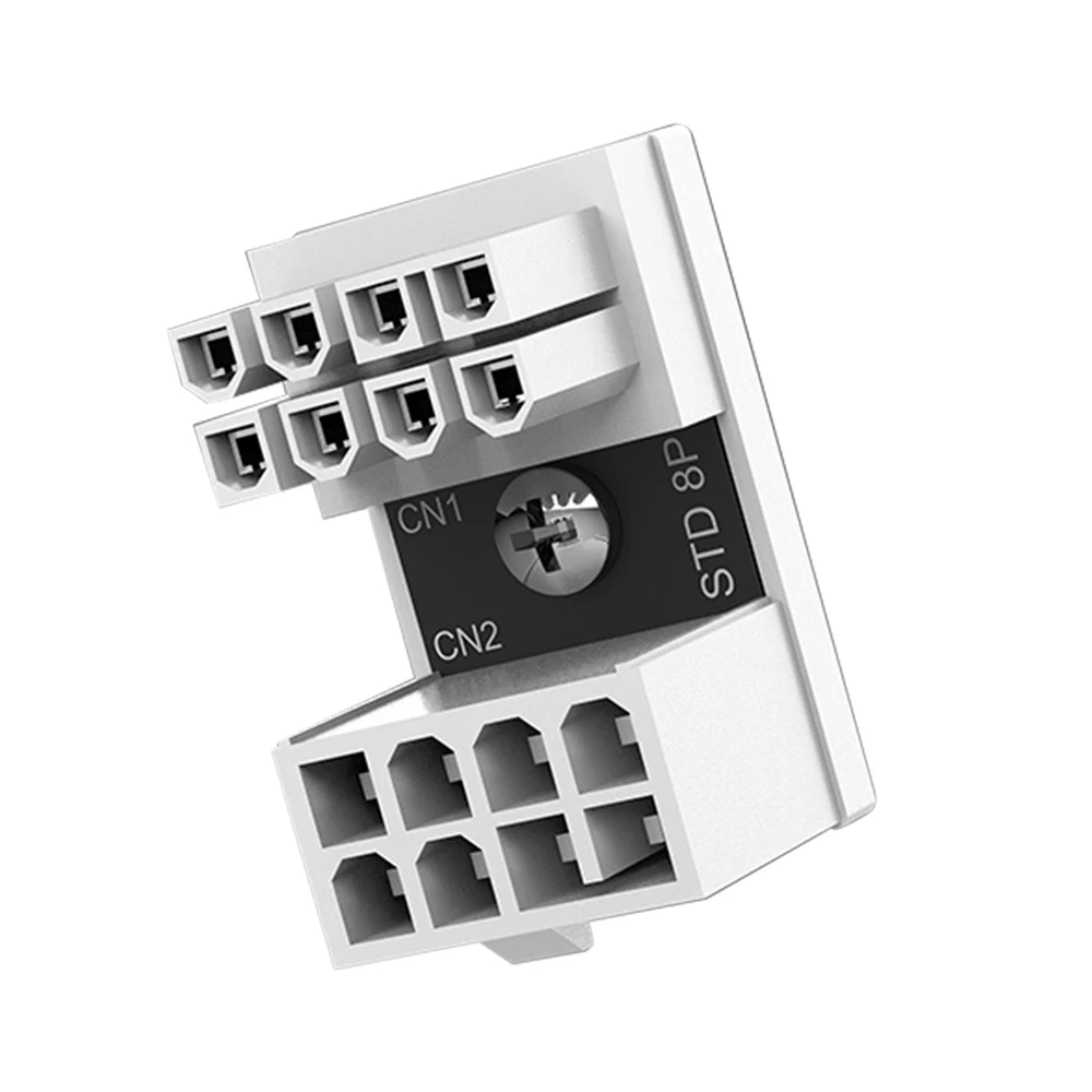 ATX 8 Pin Female To 8 Pin Male Angled Turning Connectors Replacement Cables Management Ports Accessories for Video Card