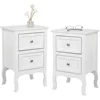White Nightstand Set of 2, Nightstands with 2 Drawers, Bed Side Table/Night Stand, Small Nightstand for Bedroom 1