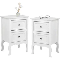 White Nightstand Set of 2, Nightstands with 2 Drawers, Bed Side Table/Night Stand, Small Nightstand for Bedroom 1