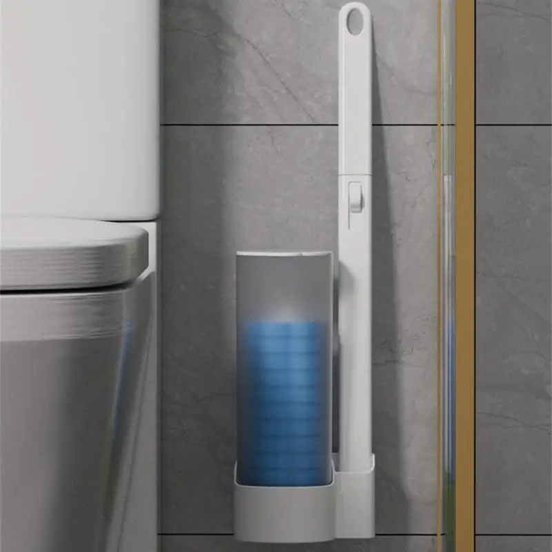 Toilet Brush Set Disposable Toilet Brush Wall-Mounted Cleaning Tool For Bathroom Replacement Brush Head Toilet Cleaning Set Wc Accessories