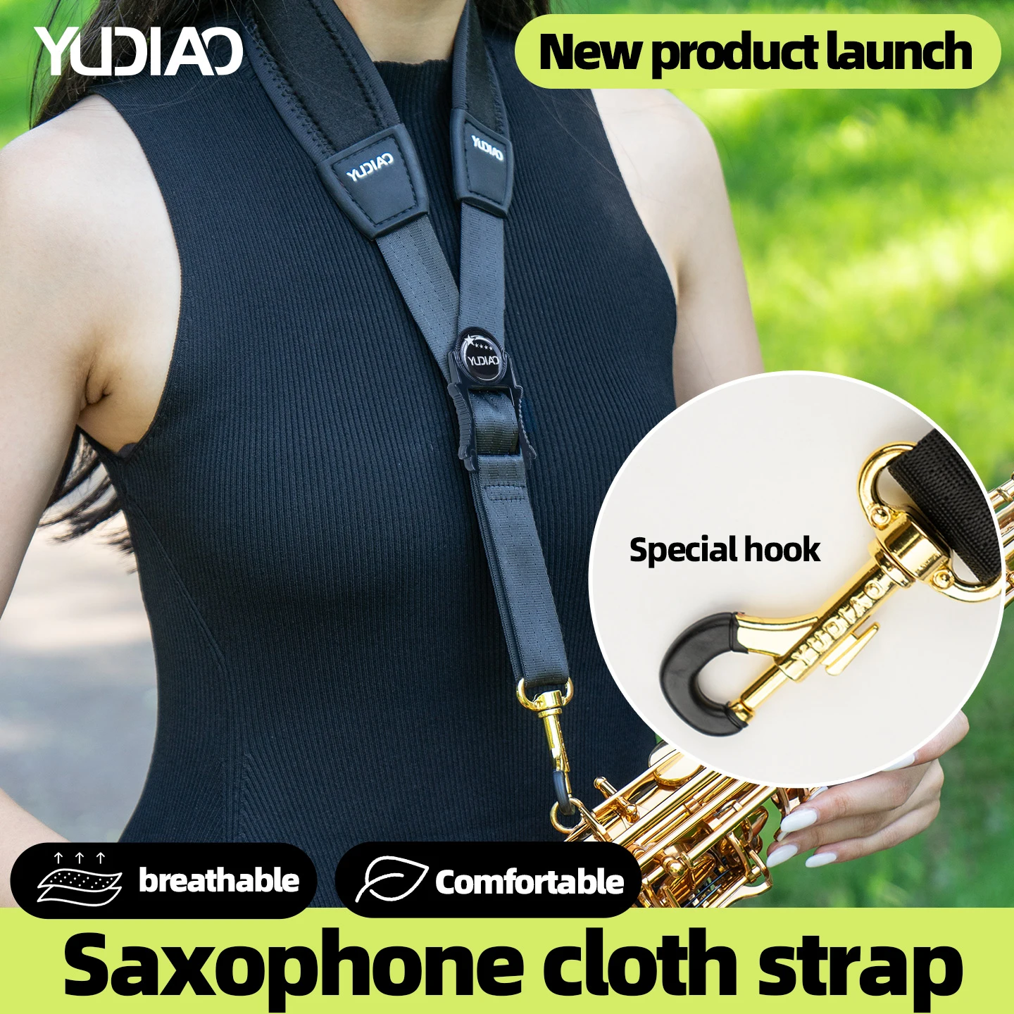 Premium Saxophone Neck Strap - Single Shoulder Design for Alto & Tenor Saxophones