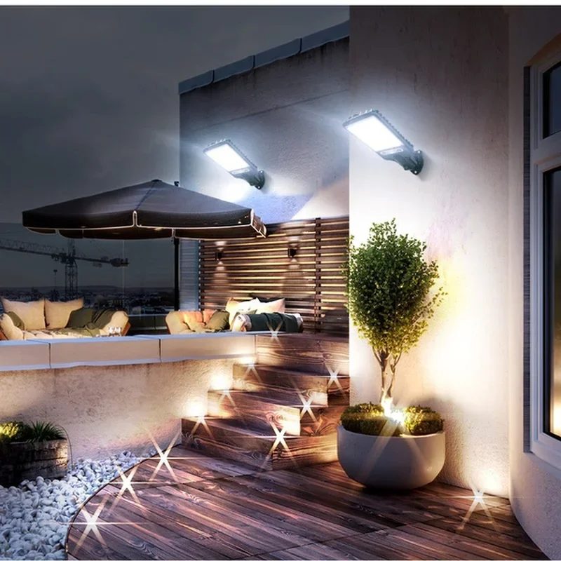 Description Picture 3 of itemLED Solar Street Lights PIR Motion Sensor Wall Lamp Remote Control Automatic Lighting Garden Decoration Patio Porch Garage Lamp