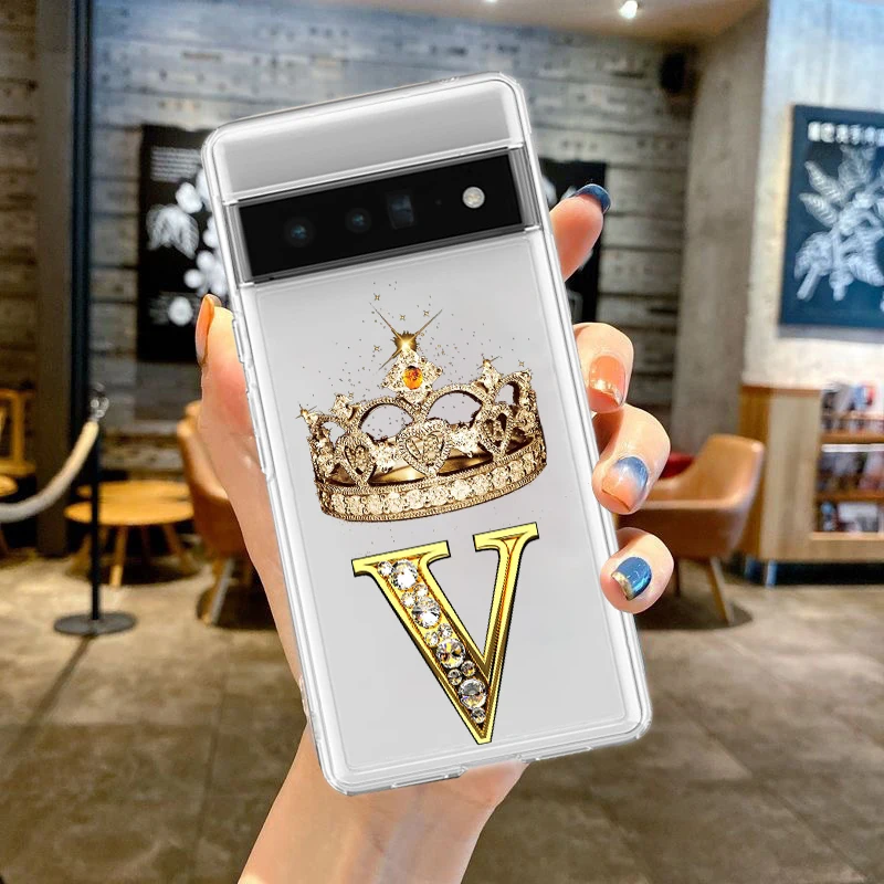 Elegant Diamond Crown Letter Soft TPU Phone Case Cover