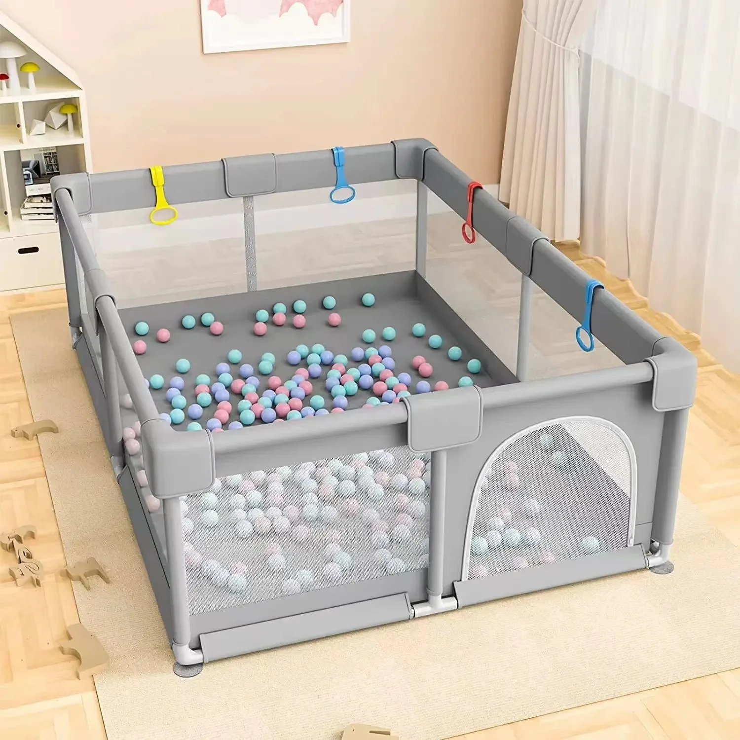 Baby Fence Baby Playground Bed Park Children Playground Square Playpen Toddler baby games park With Ring Ball