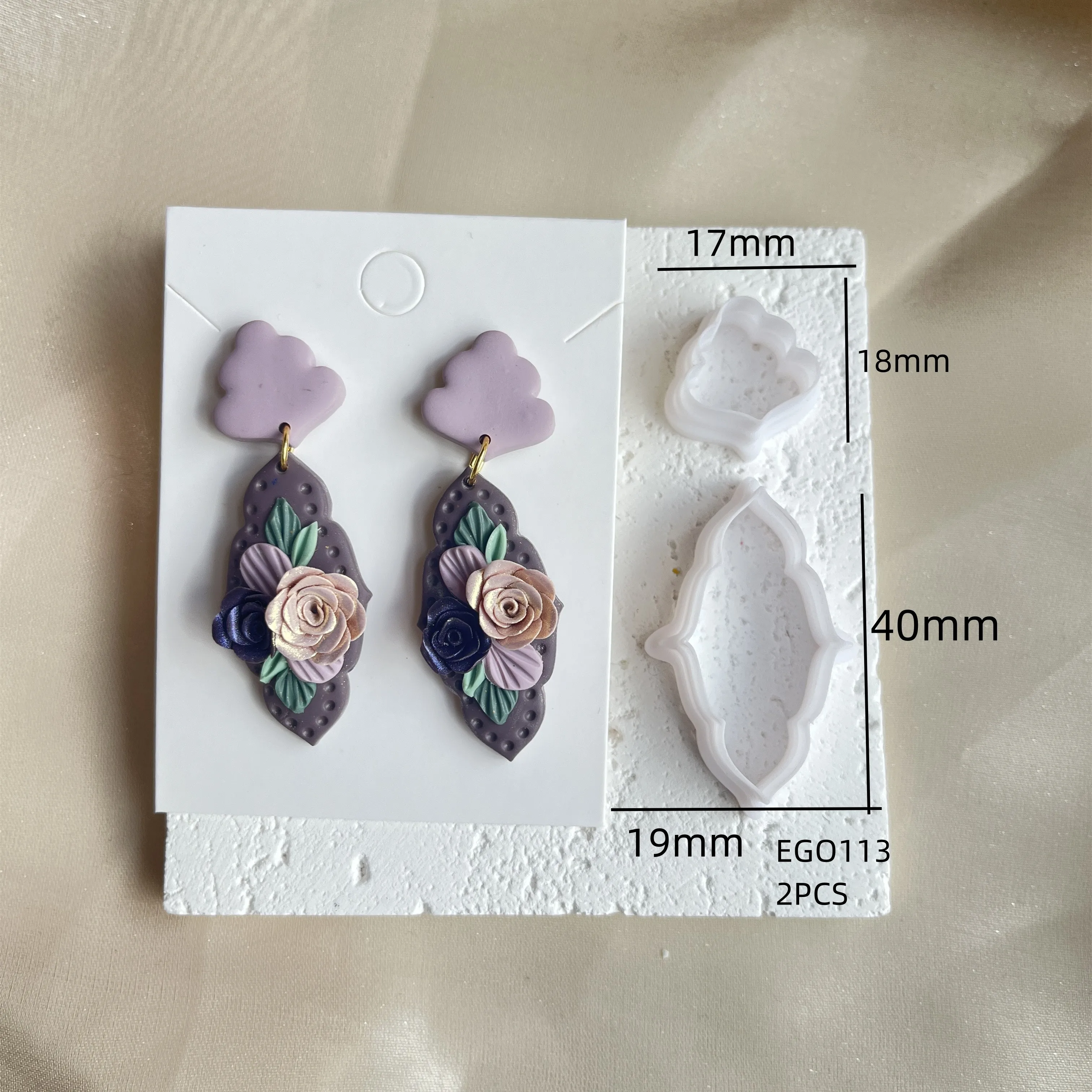Weiche Keramik Ohrringe Polymer Clay Cutter Grenze Geometrische Muster Form DIY Ton Ohrringe Schmuck Anhänger Ton Werkzeuge – Detail 9
