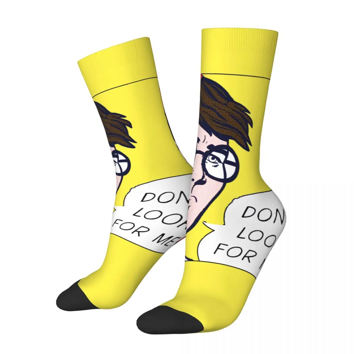 Crazy Compression Pop Sock For Men Harajuku Wh'S Wally Waldo Happy Seamless Pattern Printed Boys Crew Sock Novità