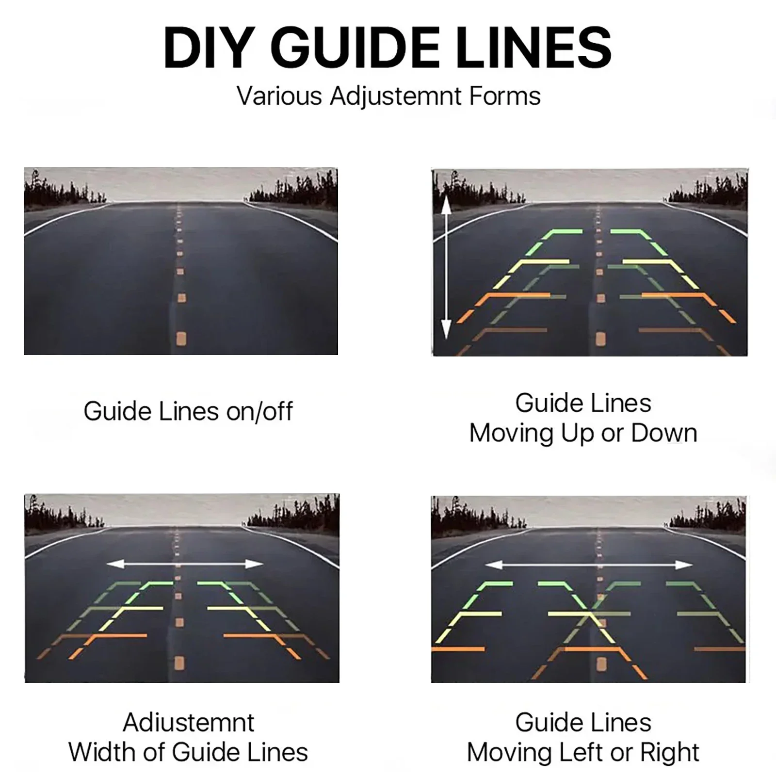 Monitor showing adjustable parking lines