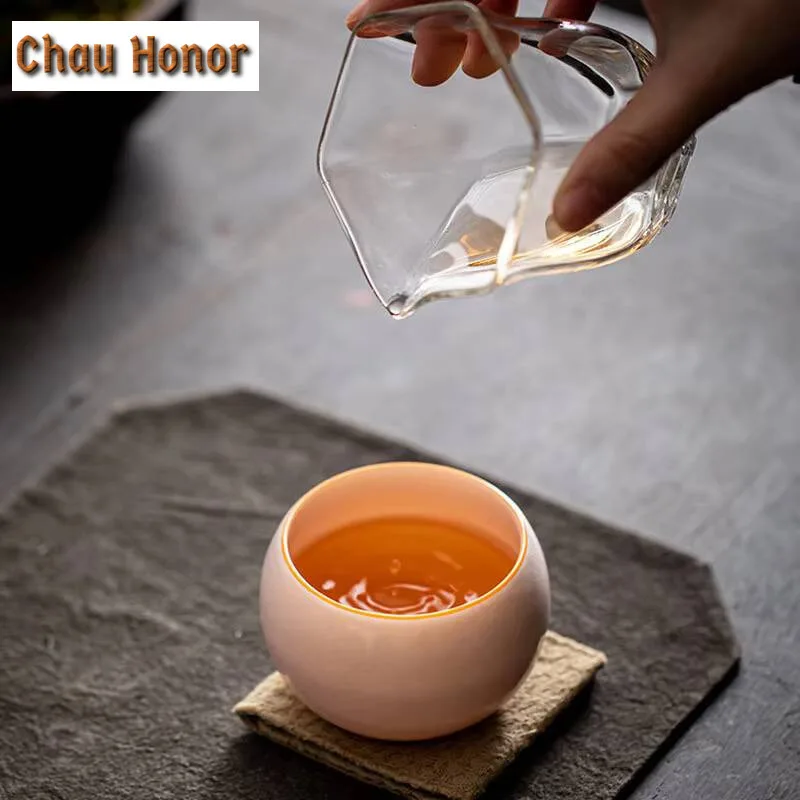 180ml Jade Grease Ru Porcelain Meditation Cup Ceramic Kung Fu Tea Set Master Cup Handmade Household Drinkware Accessories Gifts