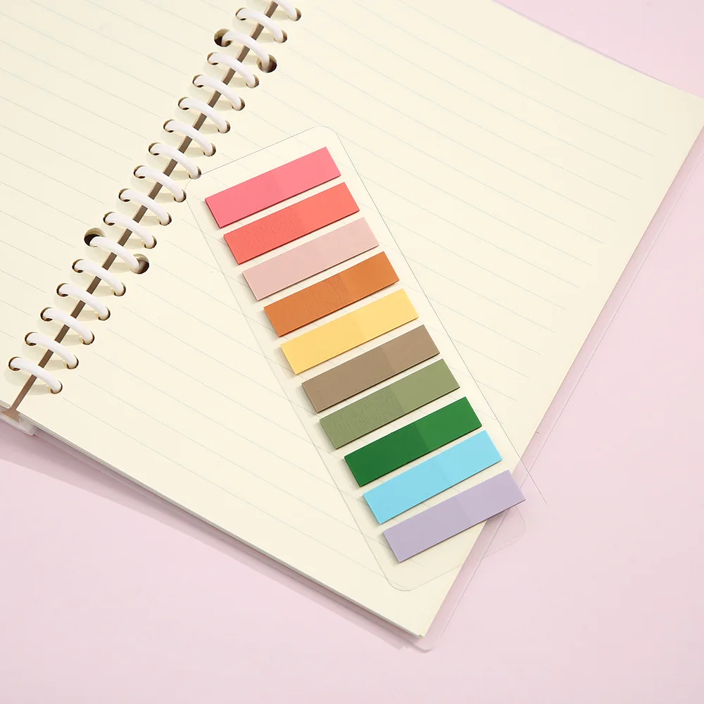 Vibrant Transparent Colorful Index Sticker Memo Pad - 200 Sheets Self-Adhesive Sticky Notes