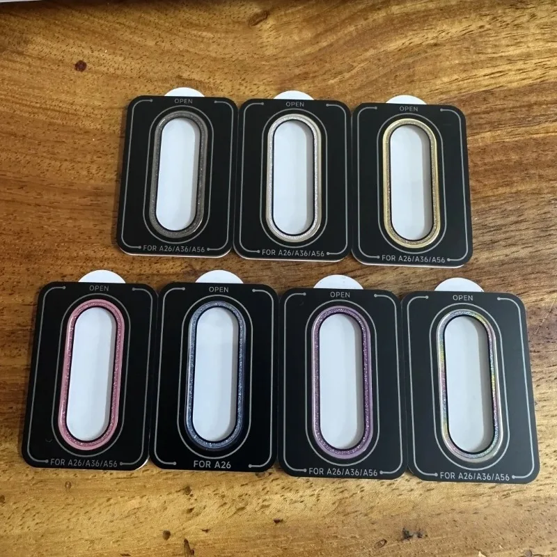HD Glitter Metal Ring Camera Cover with Tempered Glass Lens Protector Film - Phone Accessory Set