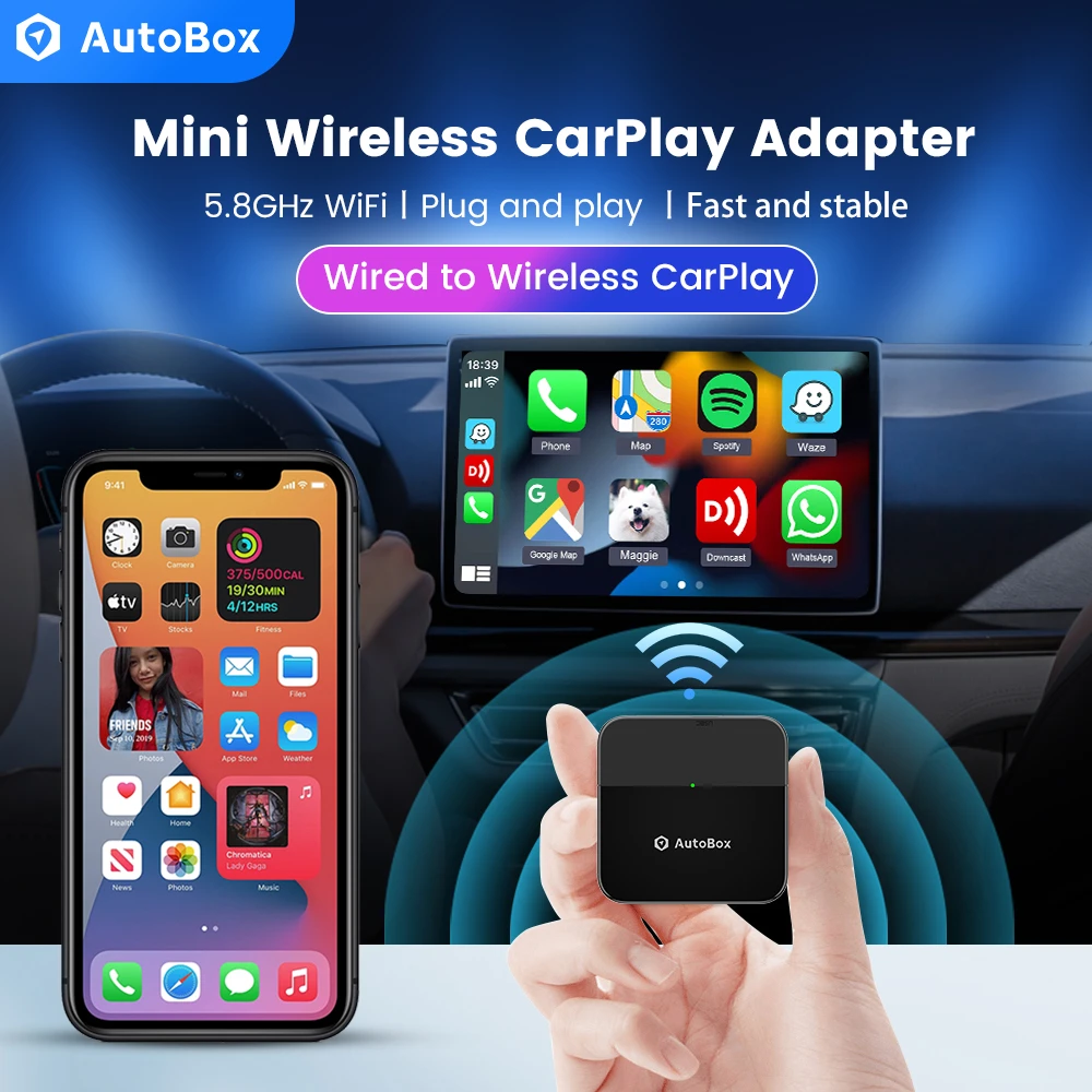 AutoBox Wireless CarPlay Adapter MINI Carplay Youtube Music Spotify