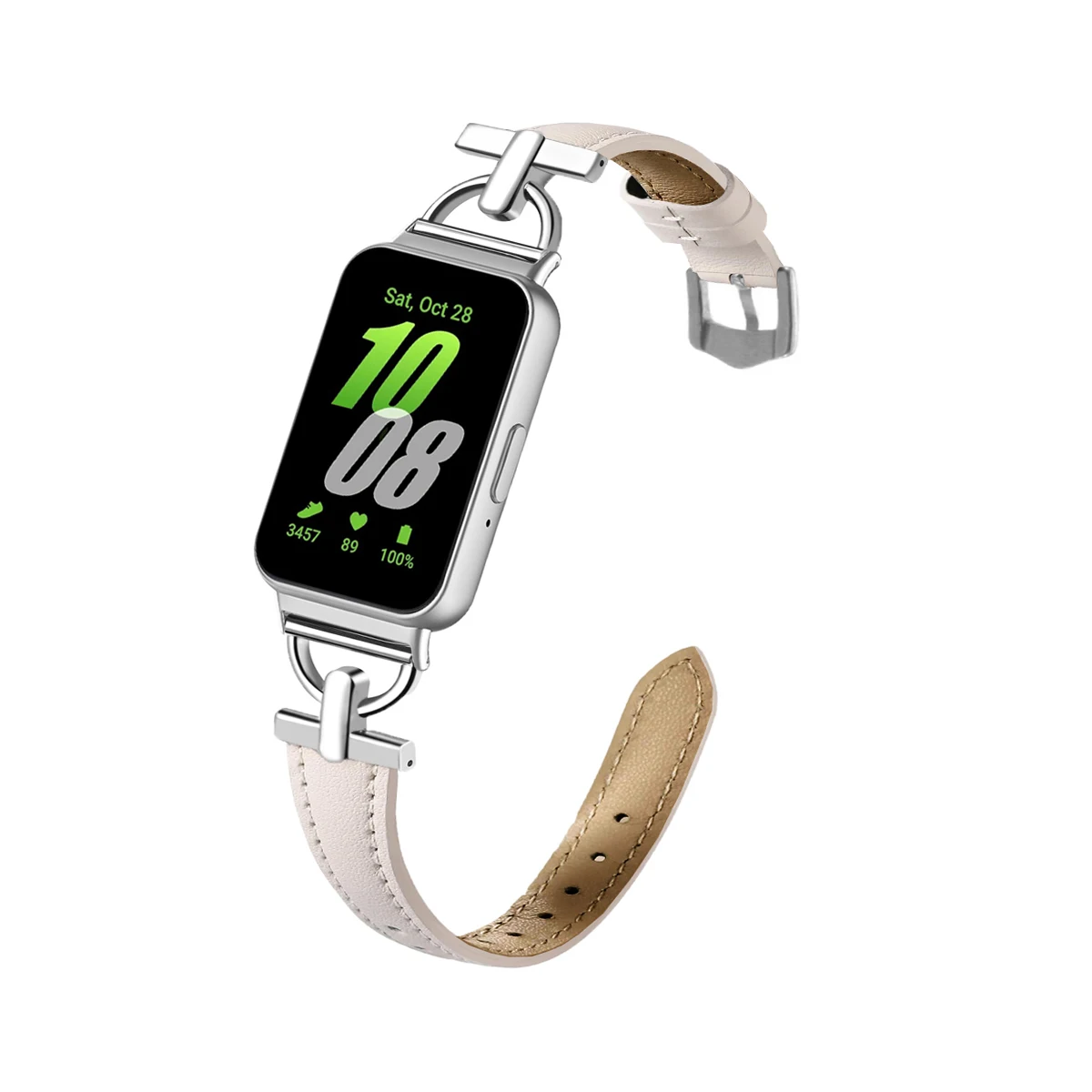 Elegant Metal and Leather Strap for Smartwatch – Premium Wristband Bracelet
