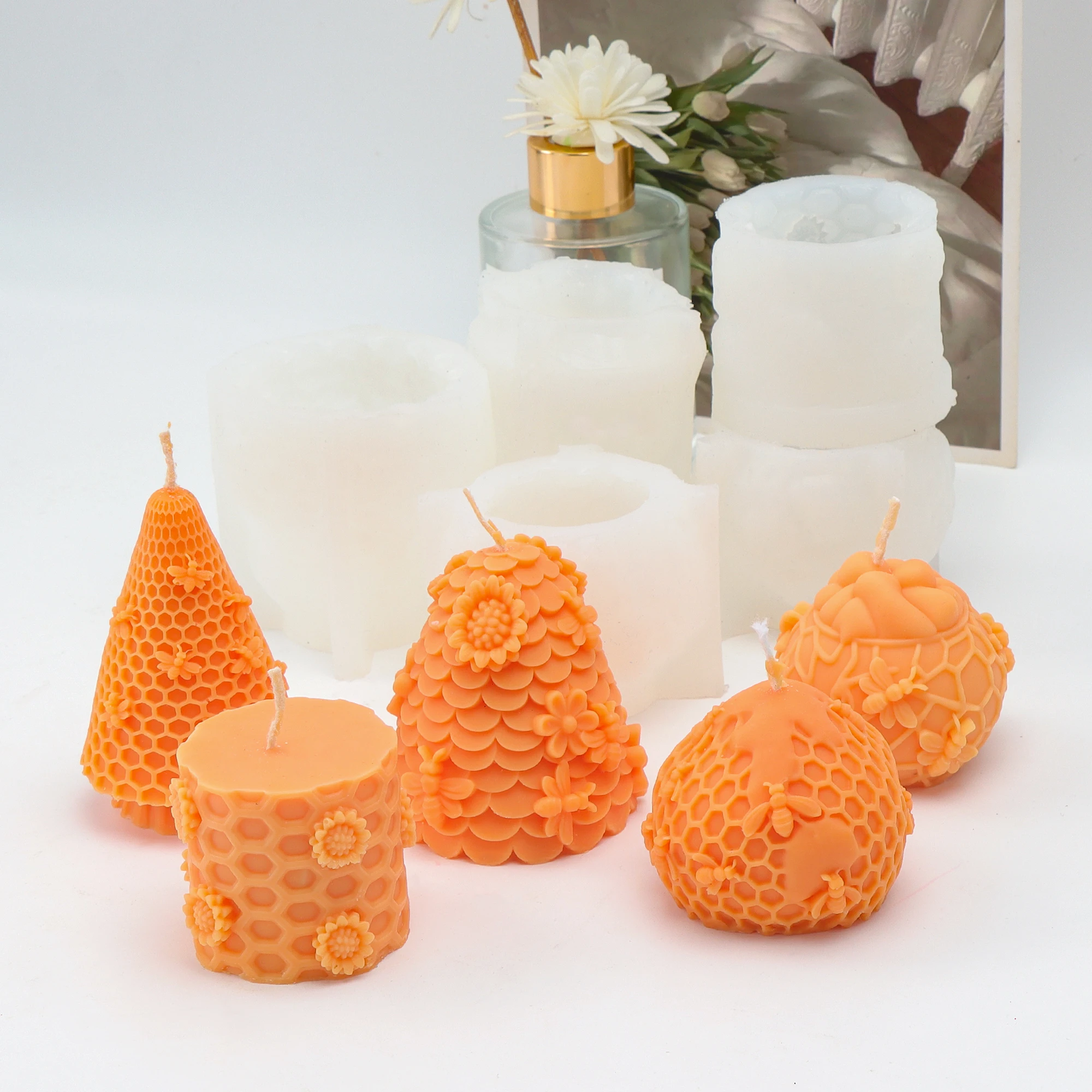 Charming Honeycomb Candle Silicone Mold for DIY Scented Creations – Perfect for Home Decor, Parties, Gifts & Crafts