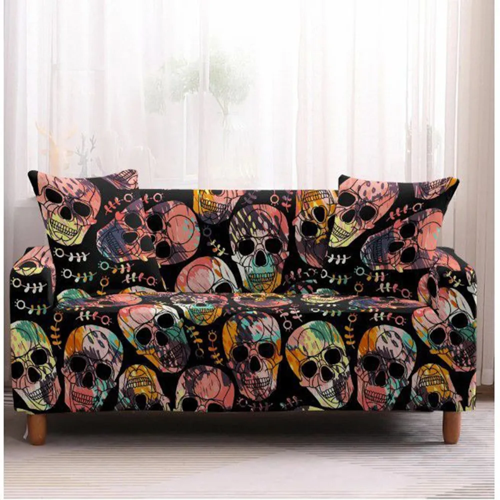 Skull Sofa Slipcover Halloween Sofa Cover Goth Slipcover Sofa
