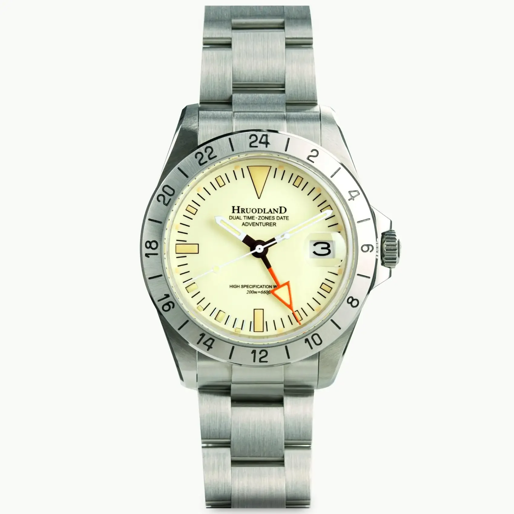 Hruodland メンズ自動腕時計 39mm GMT 機械式 20Bar 防水 Hruodland 