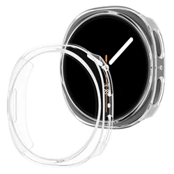 Enhanced Silicone Sport Band with Hollow Case - Premium Accessories Bracelet - Galaxy watch 8 44mm (Transparent case)