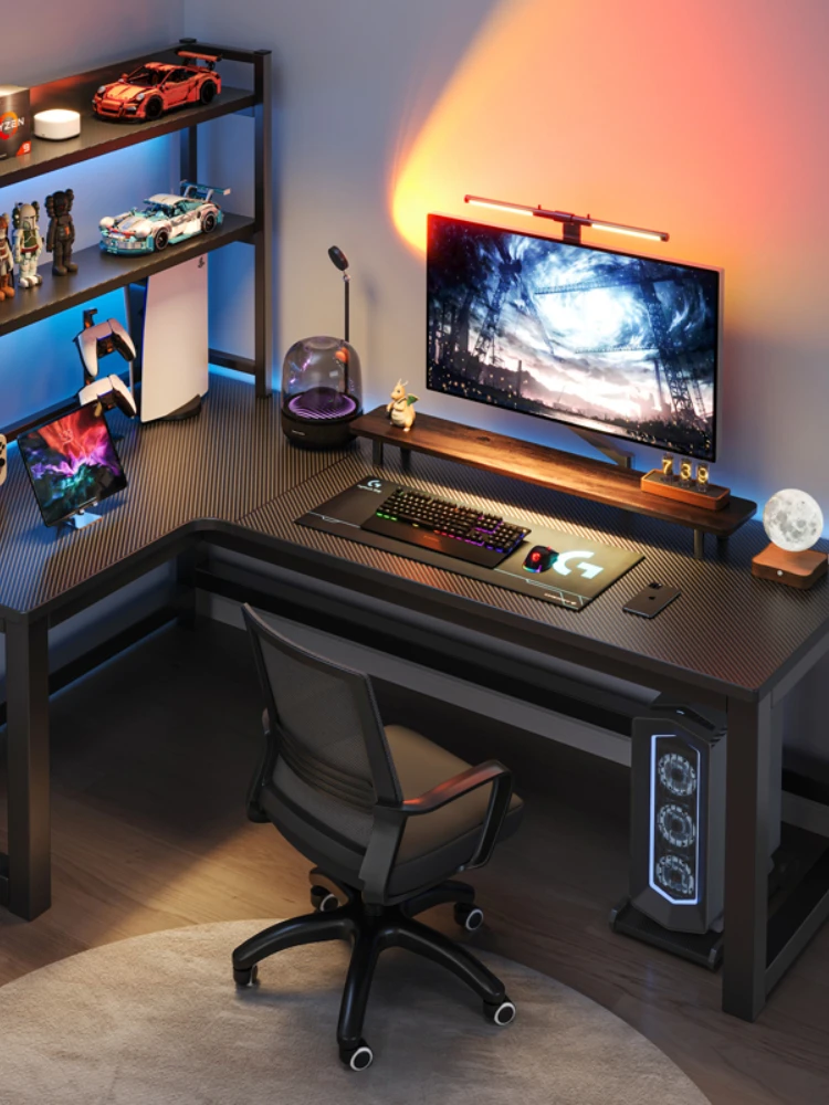 L Shaped Desk Corner Desk Gaming Desk PC Table Writing Workstation Sim —  MCombo