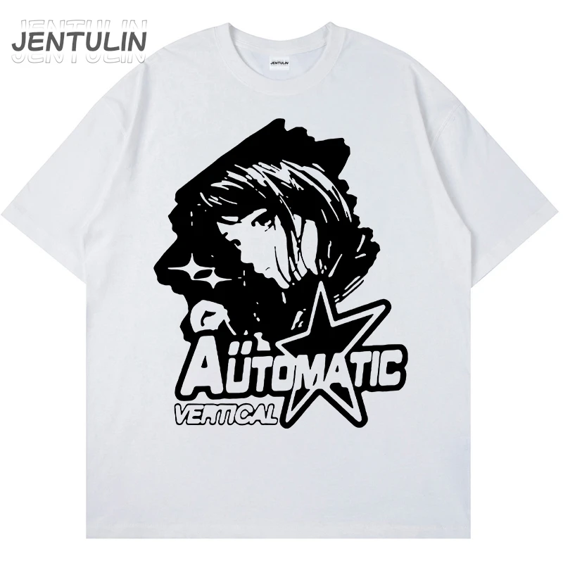

Oversized T-Shirt Men Y2k Top Cotton Print Cartoon Summer Harajuku Streetwear Graphic Short Sleeve Tee Vintage Aesthetic Clothes