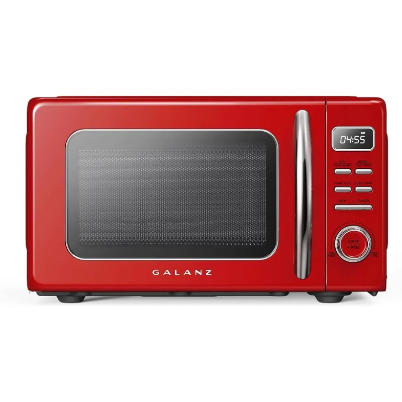 

Retro Countertop Microwave Oven with Auto Cook & Reheat, Defrost, Quick Start Functions, Easy Clean with Glass Turntable