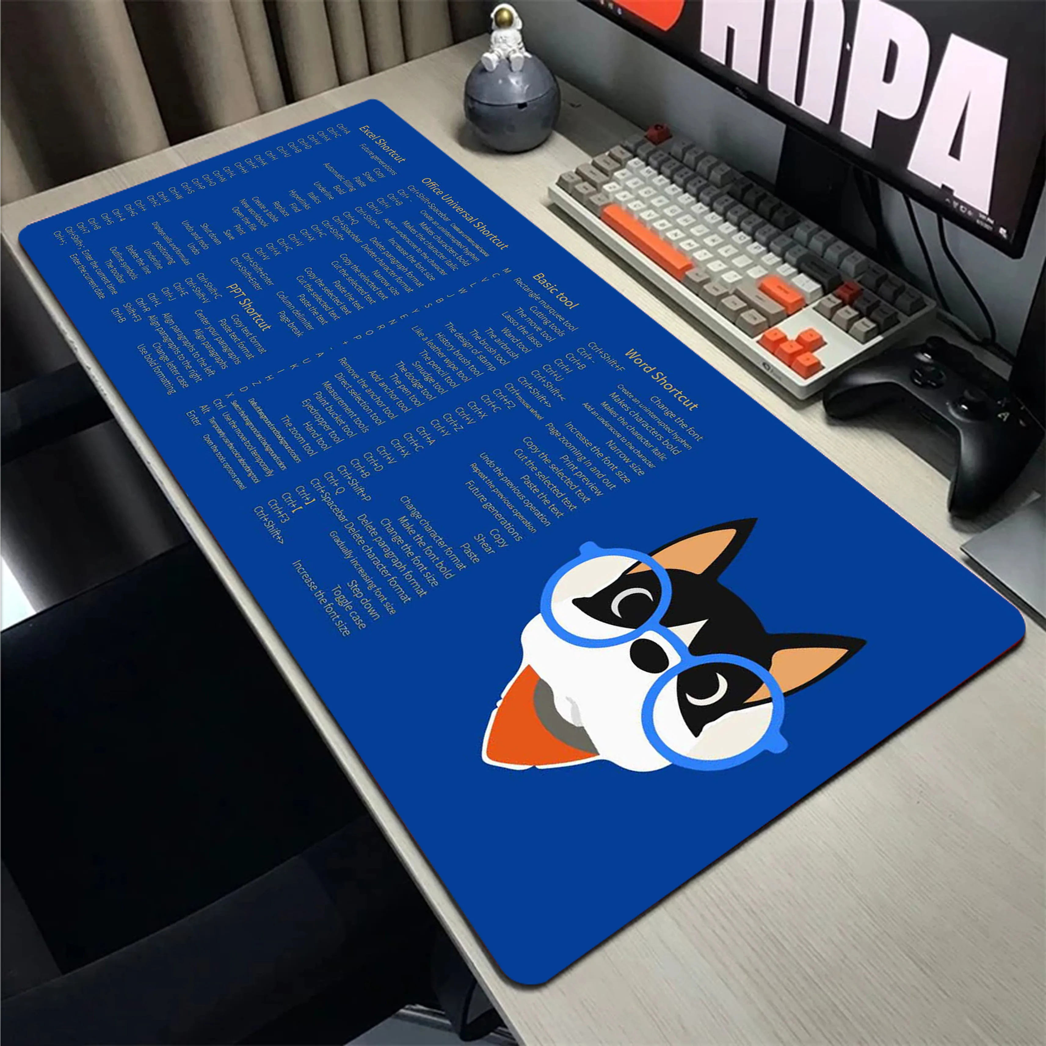 

Desk Shortcut Key Functional Mouse Pad Gaming Mouse Mat Gamer XXL Large Mousepad Game Desk Pads Rubber коврик Keyboard Mats