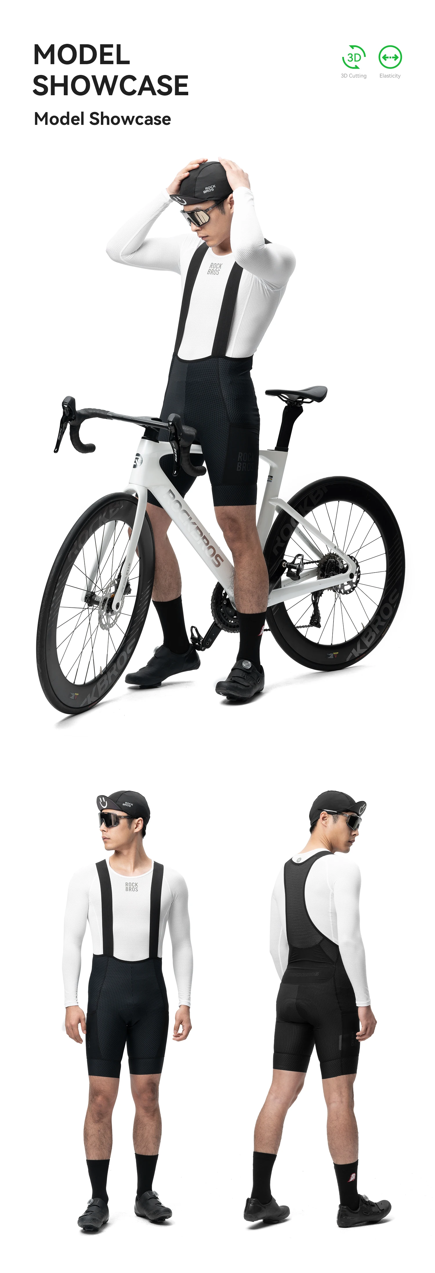 ROCKBROS Herren Fahrrad-Langarmshirts Sommer Frühling Atmungsaktiv Schnelltrocknend Anti-Schweiß Fahrrad-Unterwäsche Basis-Shirt – Detail 6