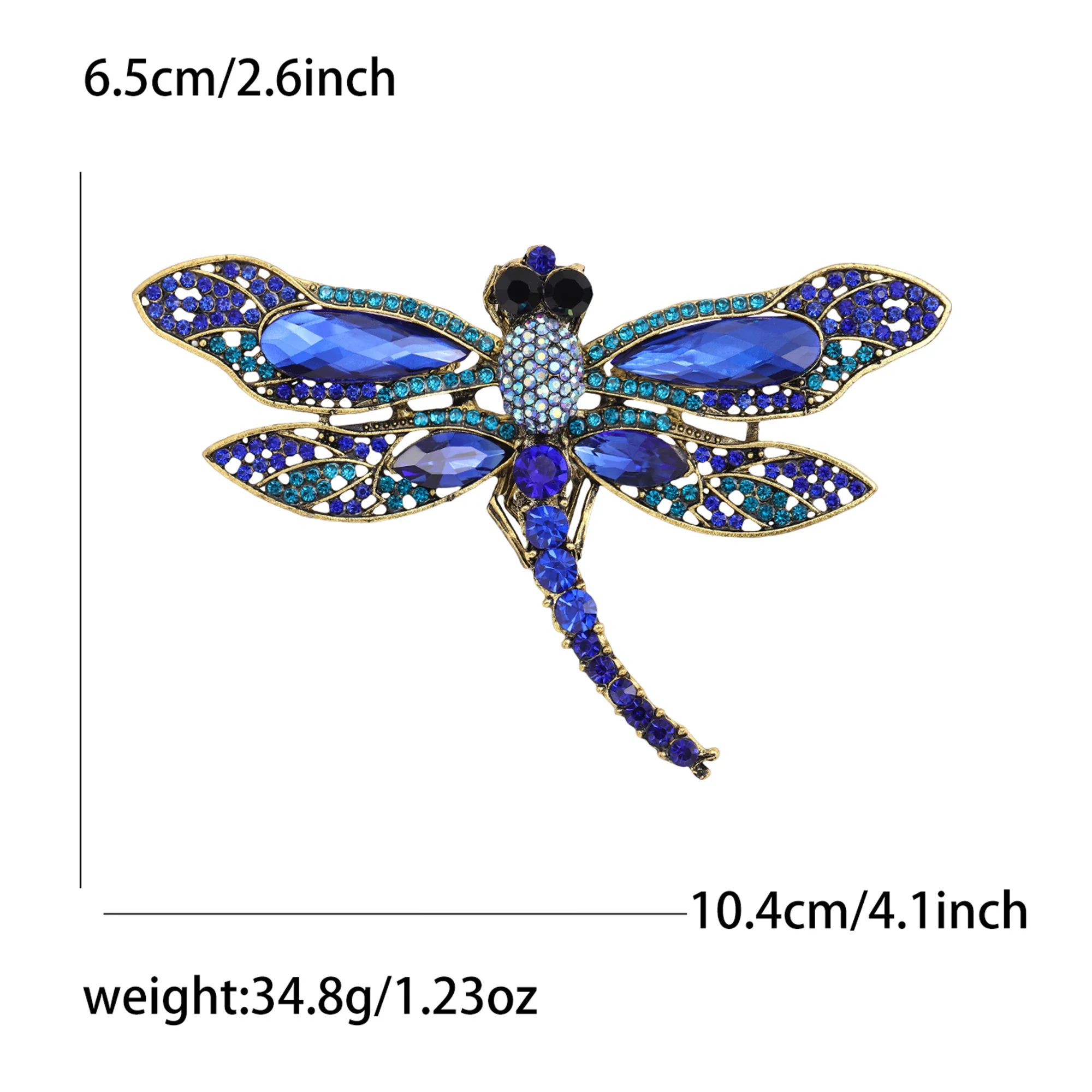 Rhinestones Dragonflys Brooches Trendy Rhinestones Dragonflys Brooches for Women Unisex Creativity Insects Pins Banquet Party Backpack Gifts Jewelry Accessories