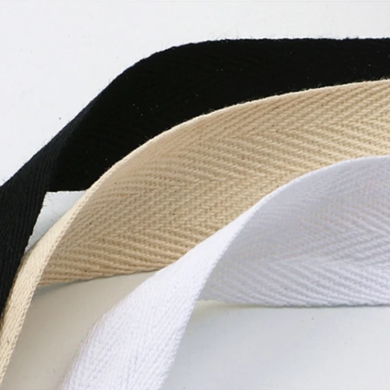 10/15/20/25/30/40/50mm Cotton Ribbon Hserringbone Ribbon for Party Christmas Wedding Decoration DIY Sewing Fabric Crafts
