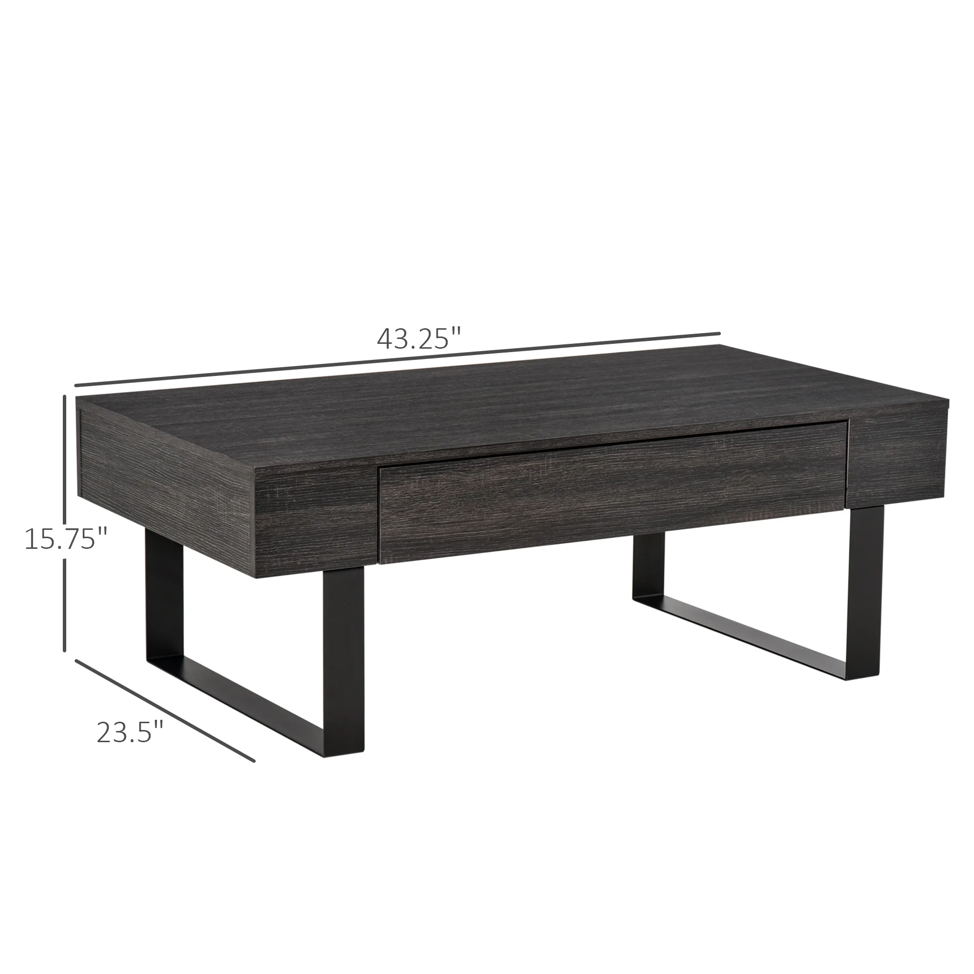 Wooden Retro Living Room Side Table with Underneath Storage and Solid Framework 3