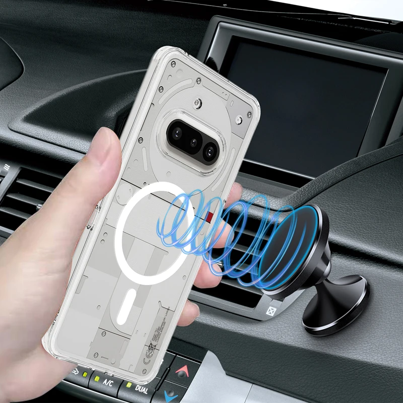 ELVEV Magnetic Anti-Fingerprint Transparent Phone Case