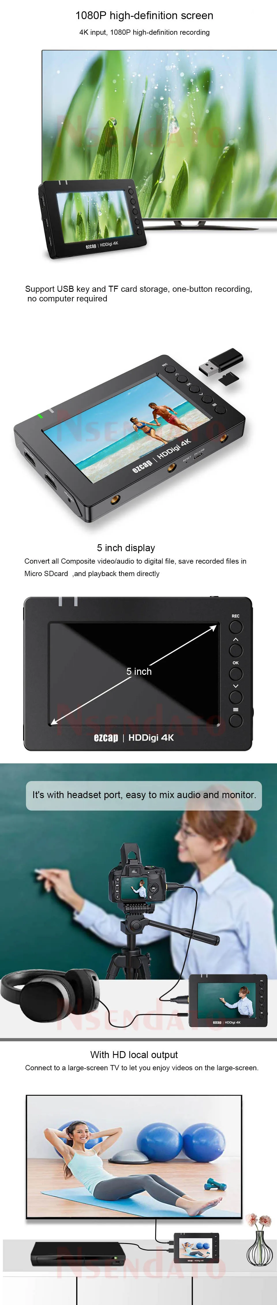 Ezcap278 HDDigi 4K HDMI USB Recorder Video Audio Game capture Card Box Support p