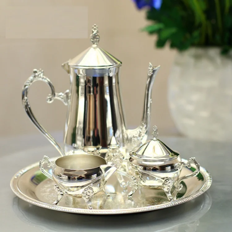 

New arrival coffee set/tea set for weddings or party or KTV silver plated metal
